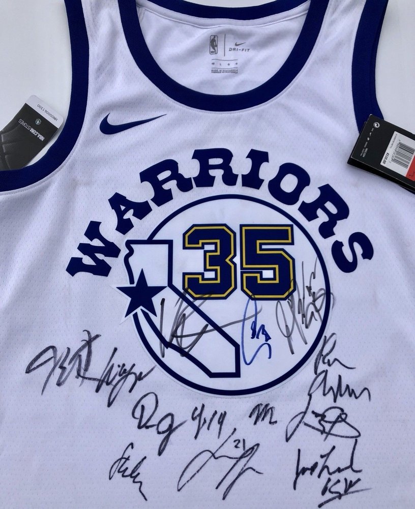 2018-19 Golden State Warriors Team Autographed Signed Nike Jersey Stephen Curry Kd Klay ...