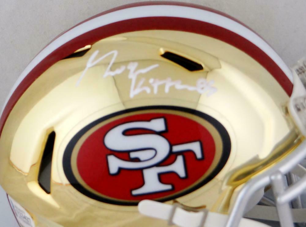 George Kittle Autographed San Francisco 49ers Chrome Mini Helmet BAS