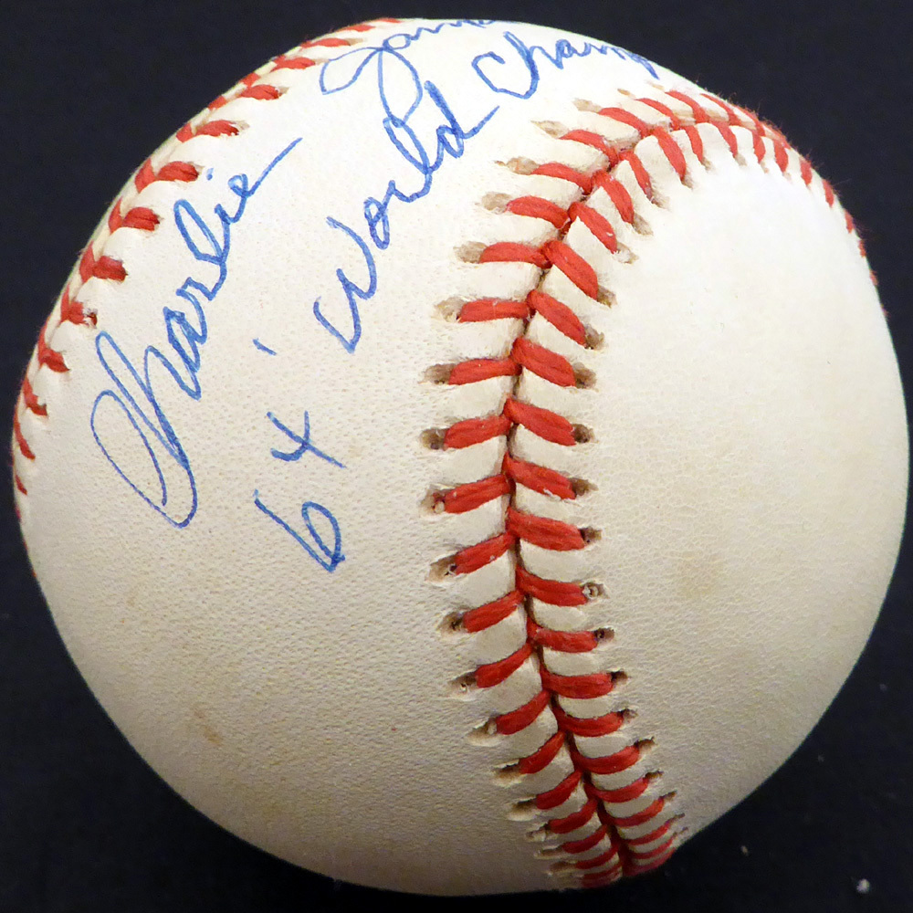 Charlie James Autographed Signed Official NL Baseball St. Louis