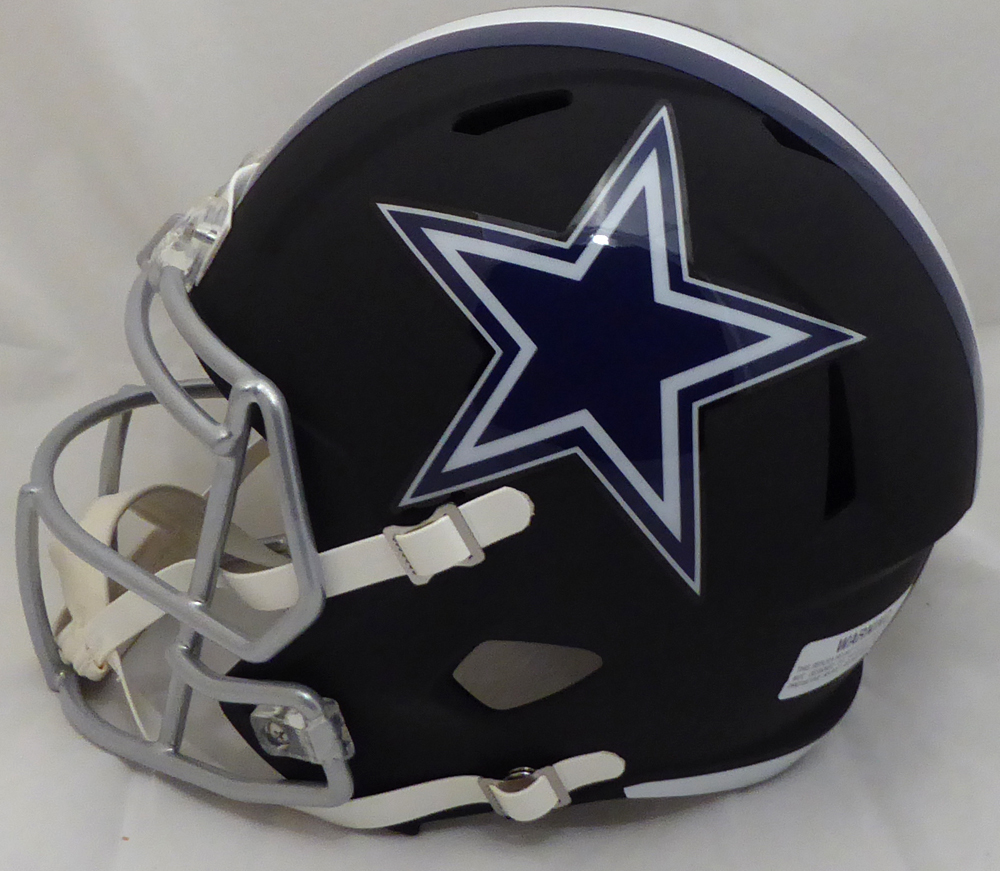 Ezekiel Elliott Autographed Signed Dallas Cowboys Matte Black Full Size Speed Replica Helmet ...