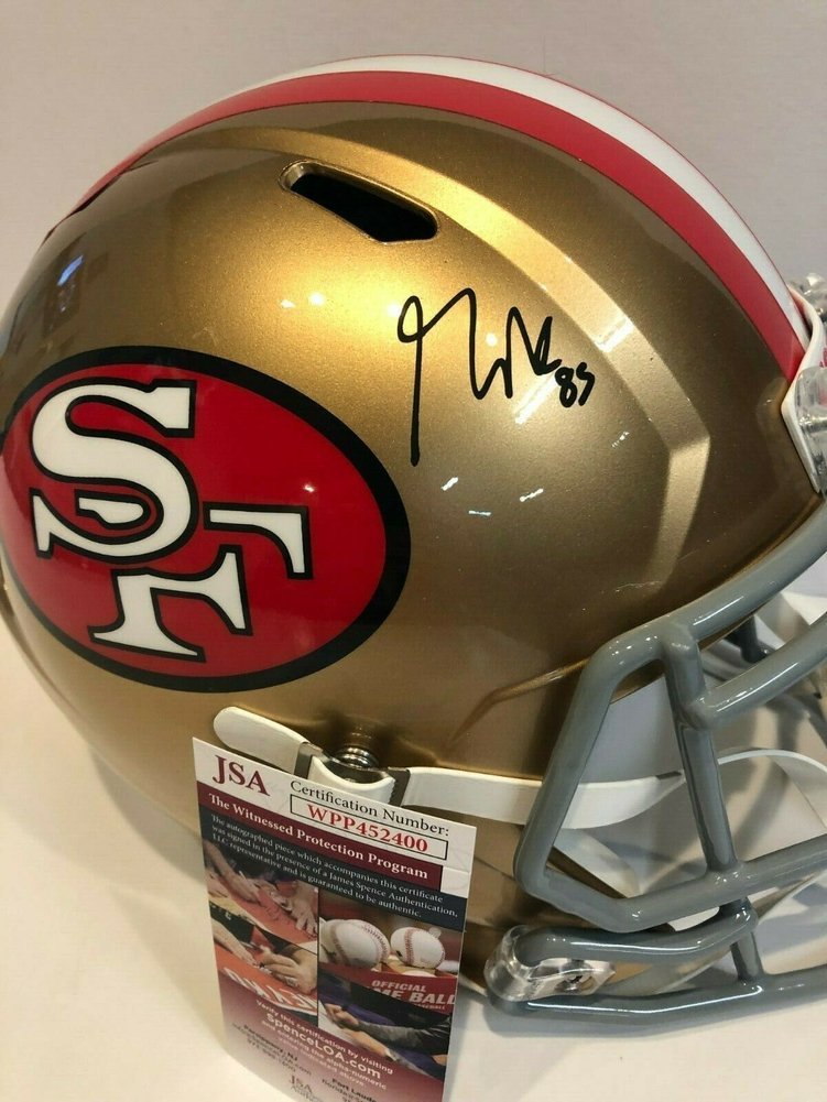 George Kittle Autographed Signed Sf 49Ers Full Size Replica Speed Helmet Memorabilia JSA