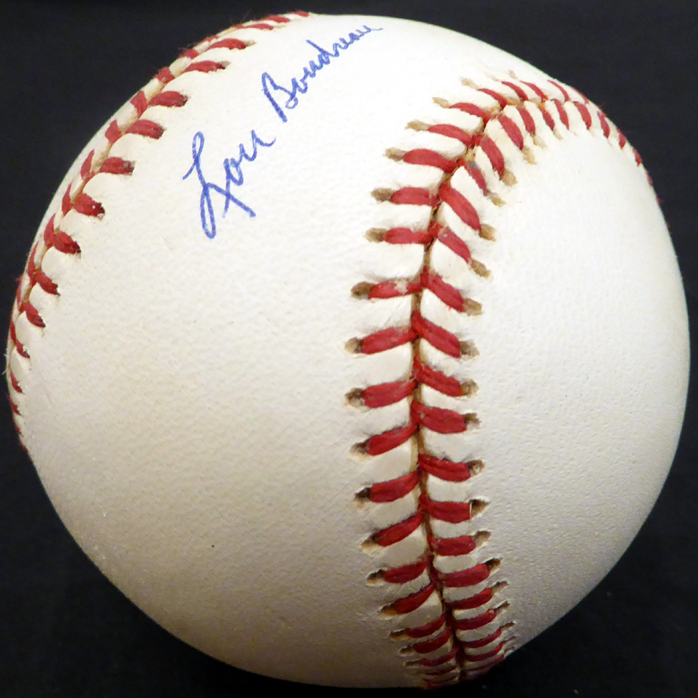 Lou Boudreau Autographed Signed AL Baseball Cleveland Indians Beckett