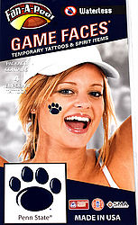 Penn State Game Faces Tattoos - Oval Lion