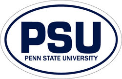 Penn State Car Magnet Euro-Style PSU - White - 4" x 6"