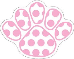 Penn State Car Magnet Small Pink Polka Dot Paw Set Of 3