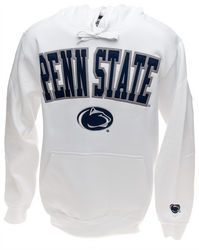 Penn State Embroidered Hooded Sweatshirt White Arching Over Lion Head