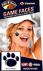 Penn State Game Faces Tattoos - Oval Lion