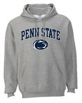 Penn State Hooded Sweatshirt Gray Arching Over Lion Head 