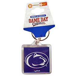 Penn State Key Chain Navy Lion Head Square