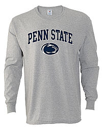 Penn State Long Sleeve Gray Arching Over Lion Head