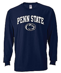 Penn State Long Sleeve Shirt Navy Arching Over Lion Head
