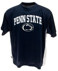 Penn State Performance T-Shirt Navy With White Inserts Arching Over Lionhead