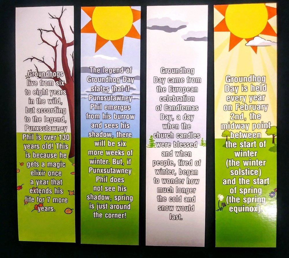 Ghog day Fact Bookmarker Image a