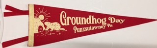 "old fashioned" Groundhog Day Pennant Green or Red Image a