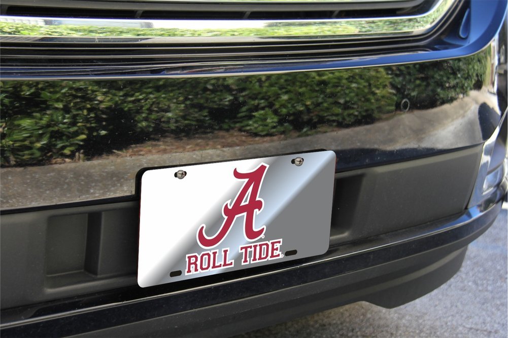 Alabama Crimson Tide License Plate Silver  Image a