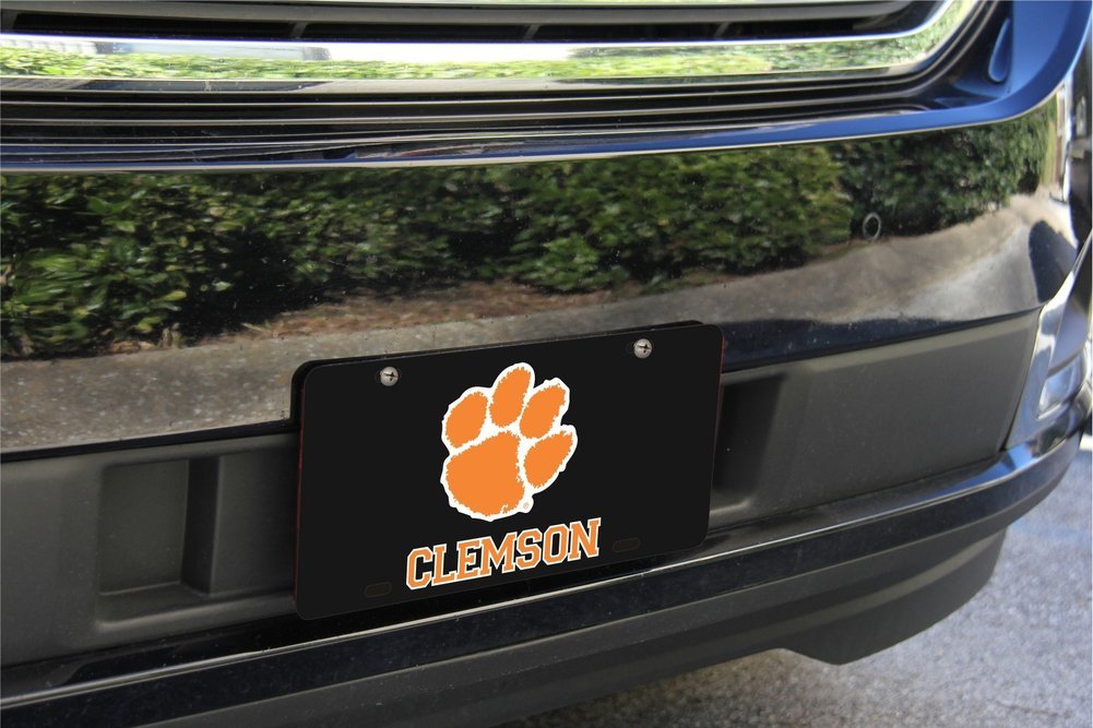Clemson Tigers License Plate Black Image a