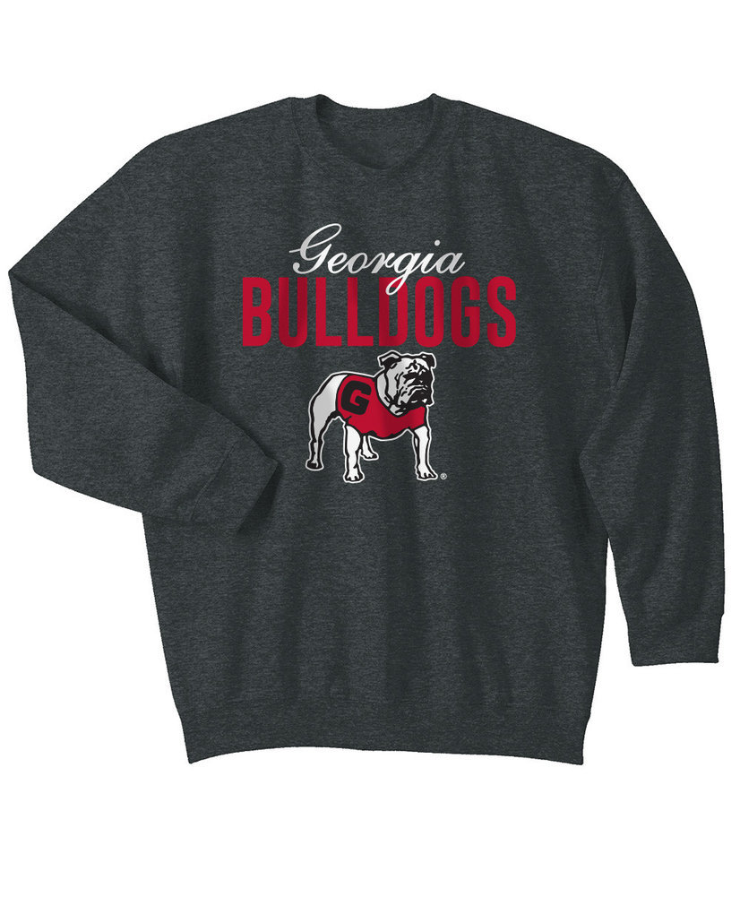 Georgia Bulldogs Crewneck Sweatshirt Varsity Charcoal Dawgs Image a