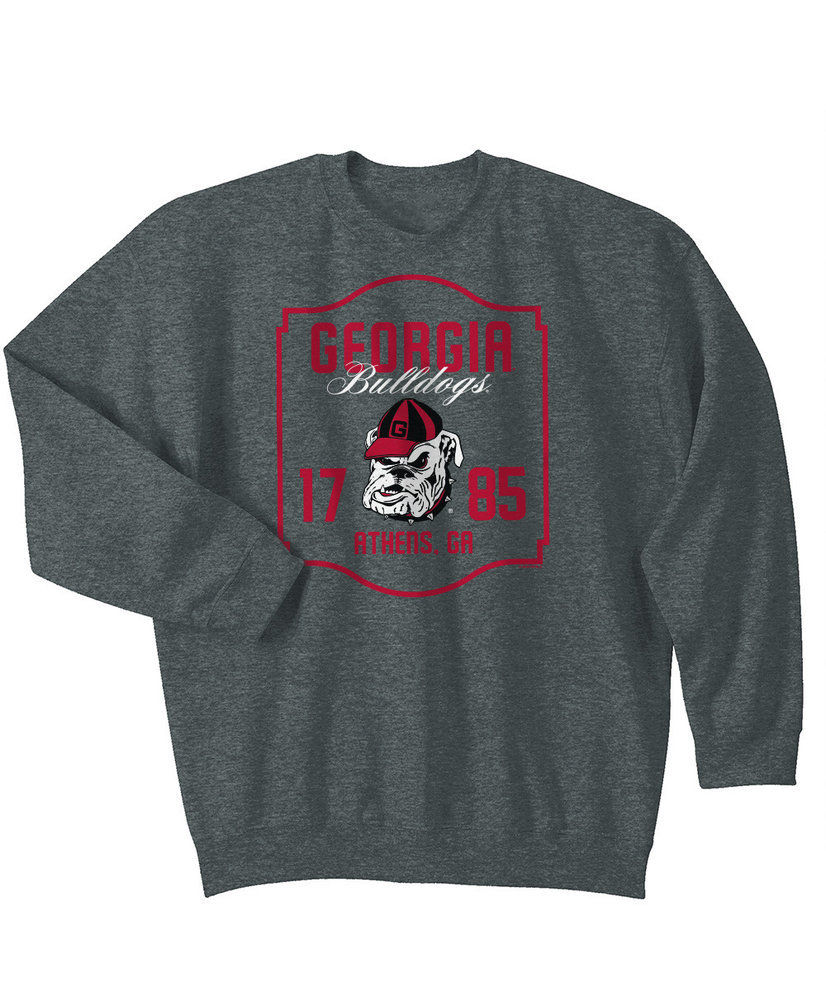Georgia Bulldogs Crewneck Sweatshirt Varsity Charcoal Team Image a