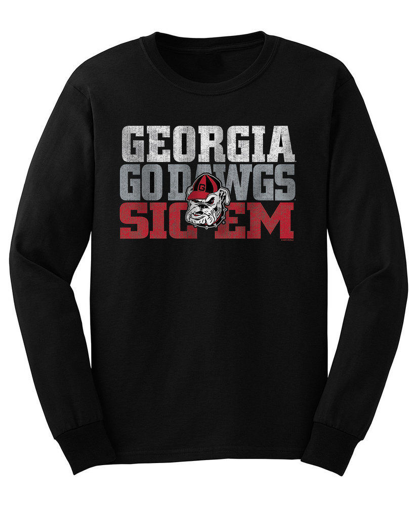 Georgia Bulldogs Long Sleeve Tshirt Arch Black Image a