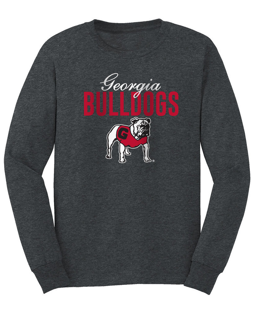 Georgia Bulldogs Long Sleeve Tshirt Varsity Charcoal Dawgs Image a