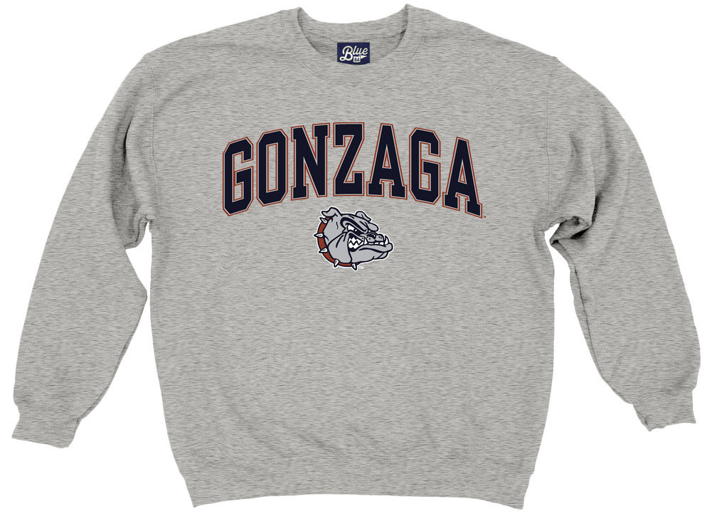 Gonzaga Bulldogs Crewneck Sweatshirt Varsity Charcoal Arch Over ...
