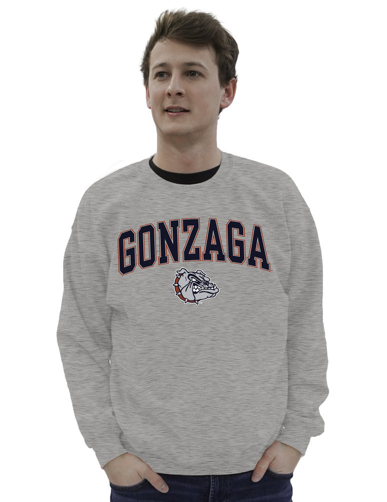 Gonzaga Bulldogs Crewneck Sweatshirt Varsity Charcoal Arch Over