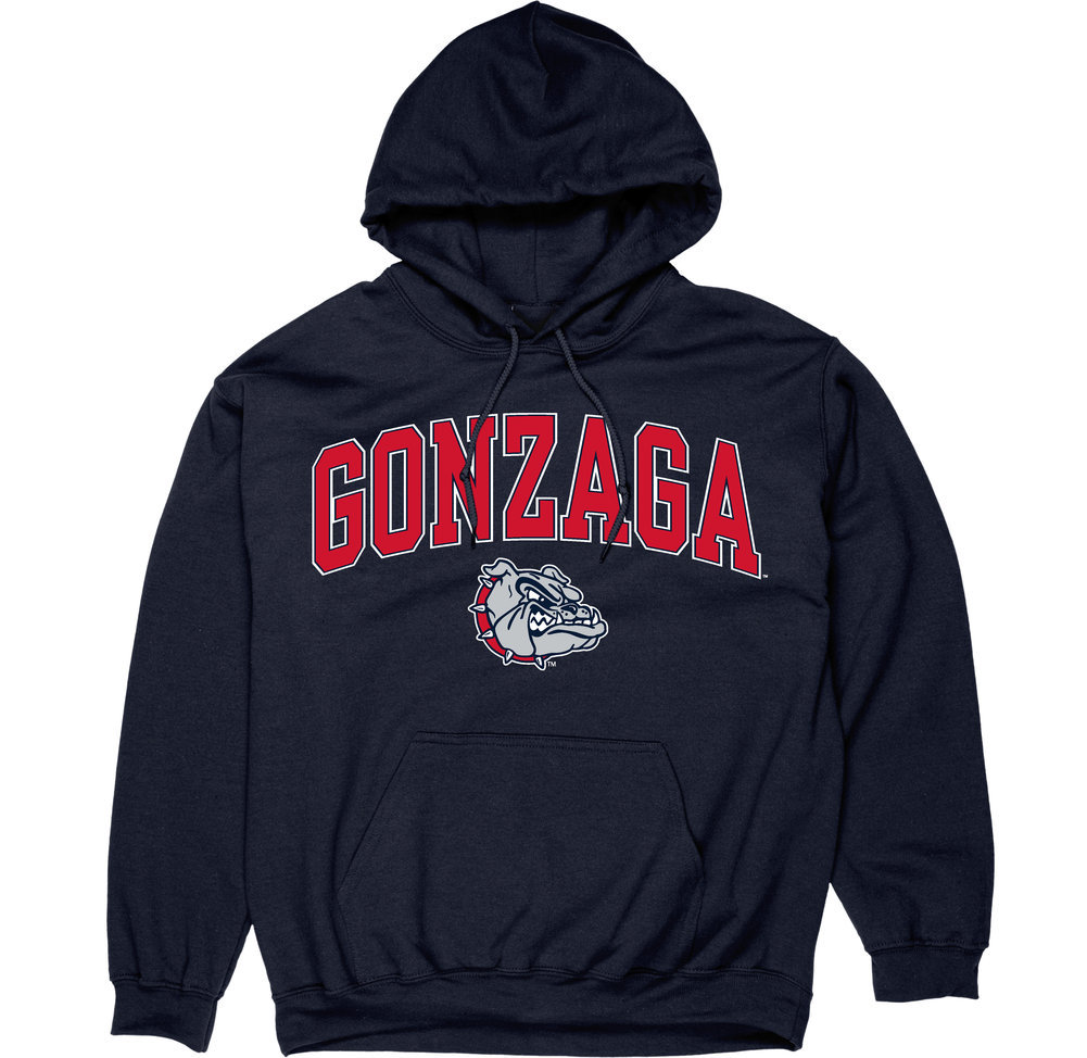 Gonzaga Bulldogs Hooded Sweatshirt Varsity Navy Arch Over APC03094922*