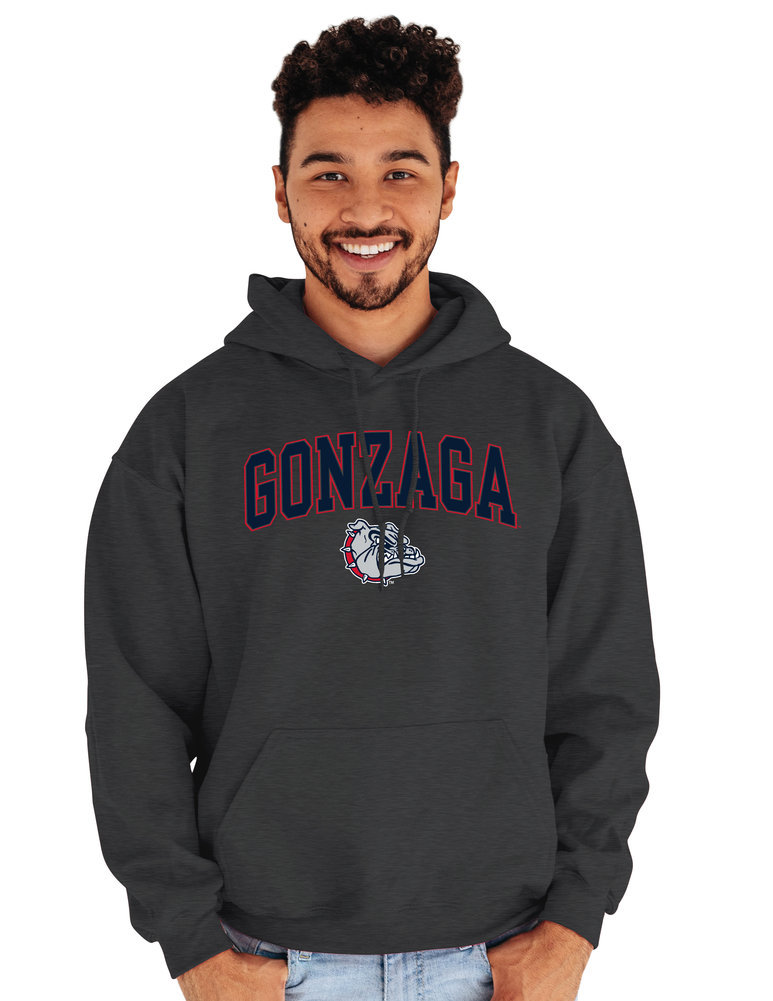 Gonzaga Bulldogs Hoodie Sweatshirt Varsity Charcoal Arch Over APC03094924*