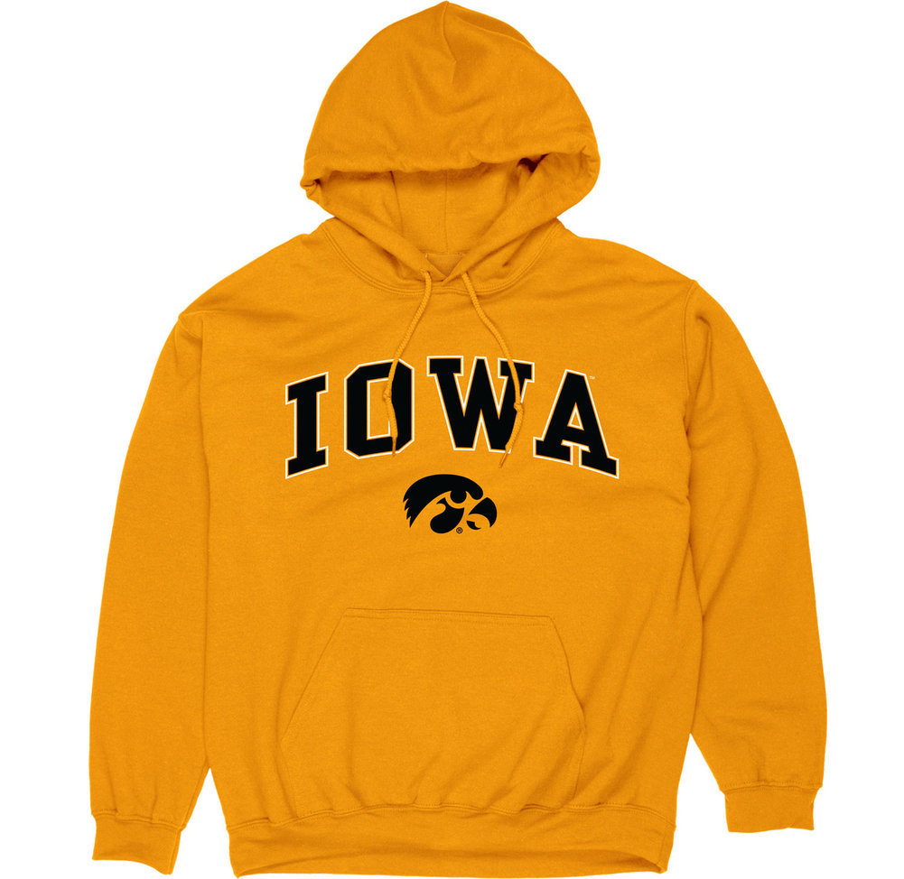 Iowa Hawkeyes Hooded Sweatshirt Varsity Gold Arch Over 00000000BCR5R