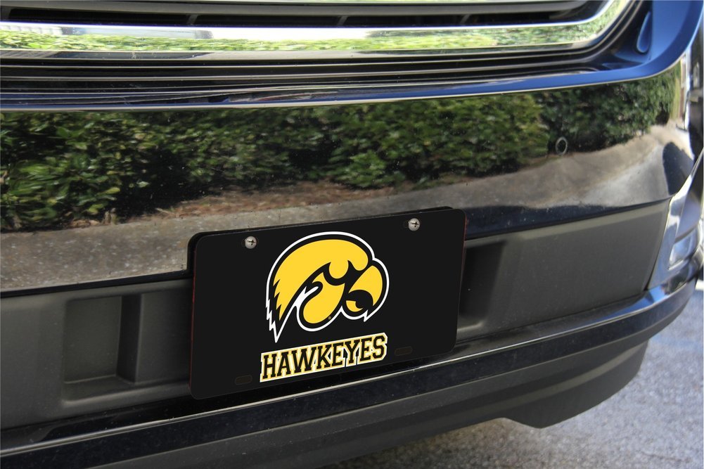 Iowa Hawkeyes License Plate Black Image a