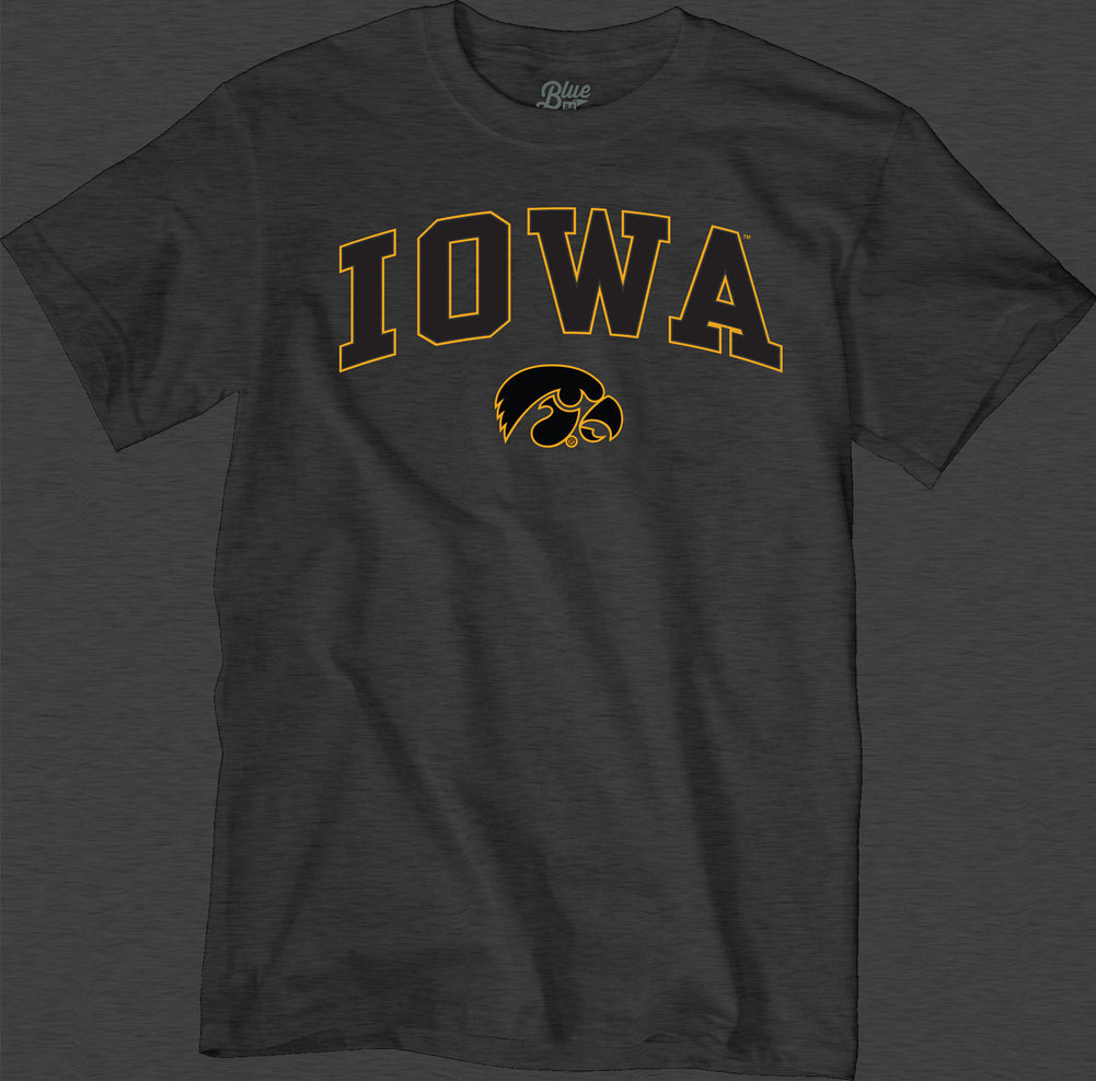 Iowa Hawkeyes TShirt Varsity Charcoal Arch Over APC02960980*