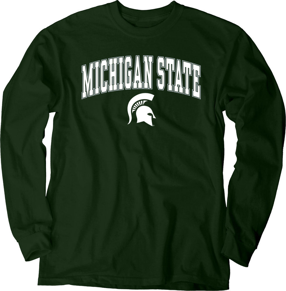 Michigan State Spartans Long Sleeve Tshirt Varsity Green Arch Over ...