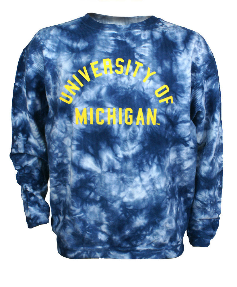 Michigan Wolverines Women's TieDye Corded Crewneck Sweatshirt 44350UM519