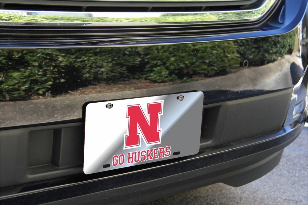 Nebraska Cornhuskers License Plate Silver Image a