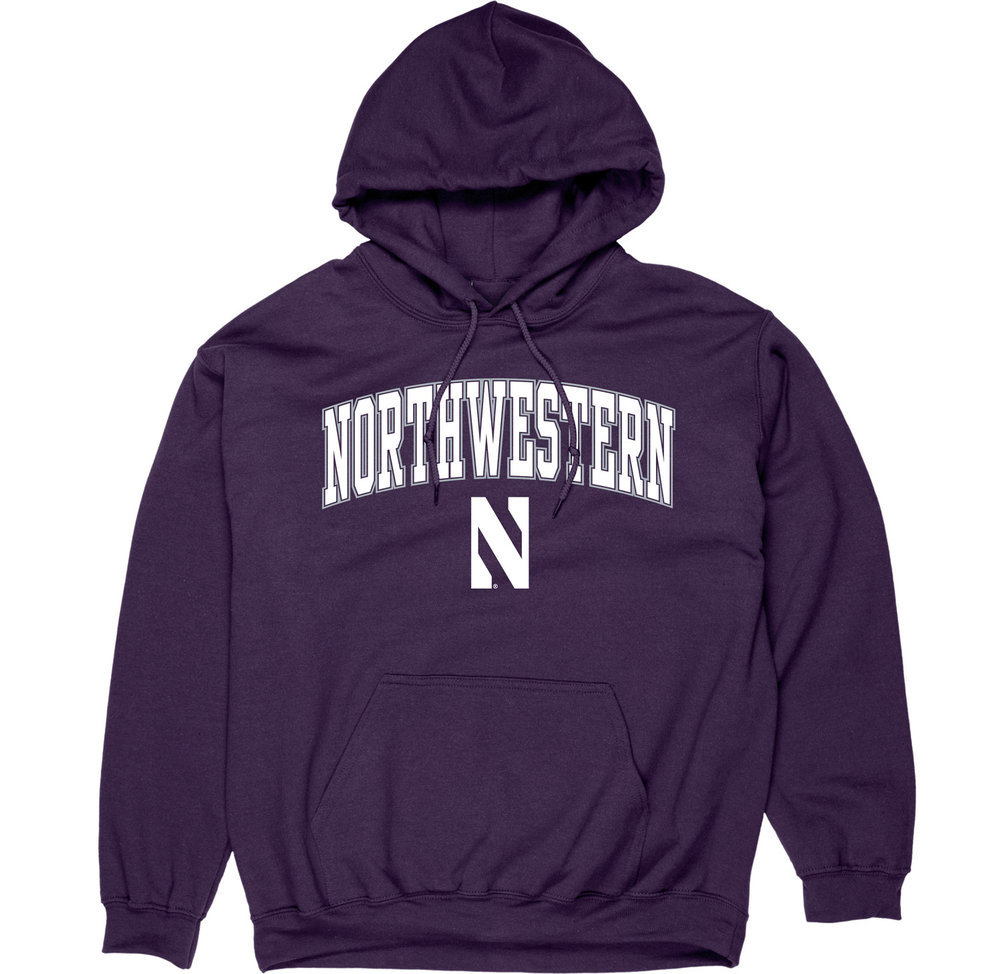 Northwestern Wildcats Hooded Sweatshirt Varsity Purple Arch Over ...