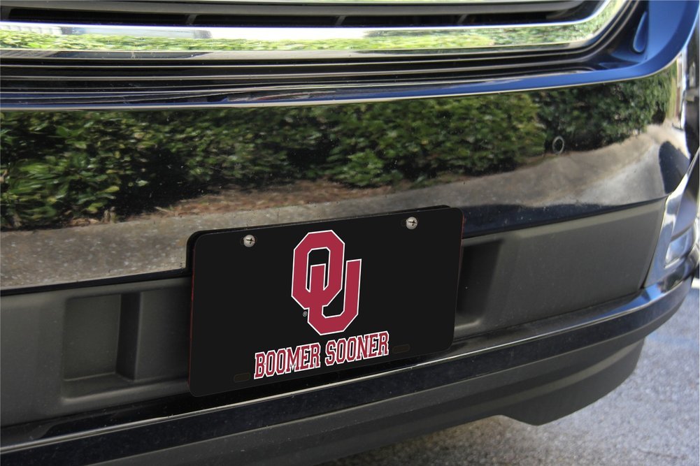Oklahoma Sooners License Plate Black Image a