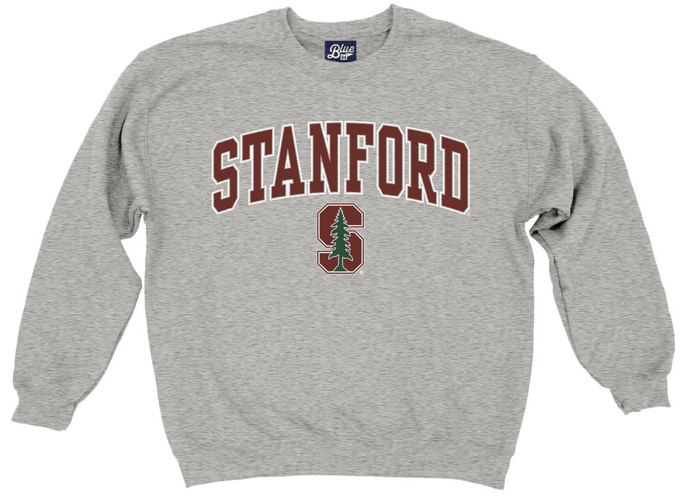 Stanford Cardinal Crewneck Sweatshirt Varsity Charcoal Arch Over ...