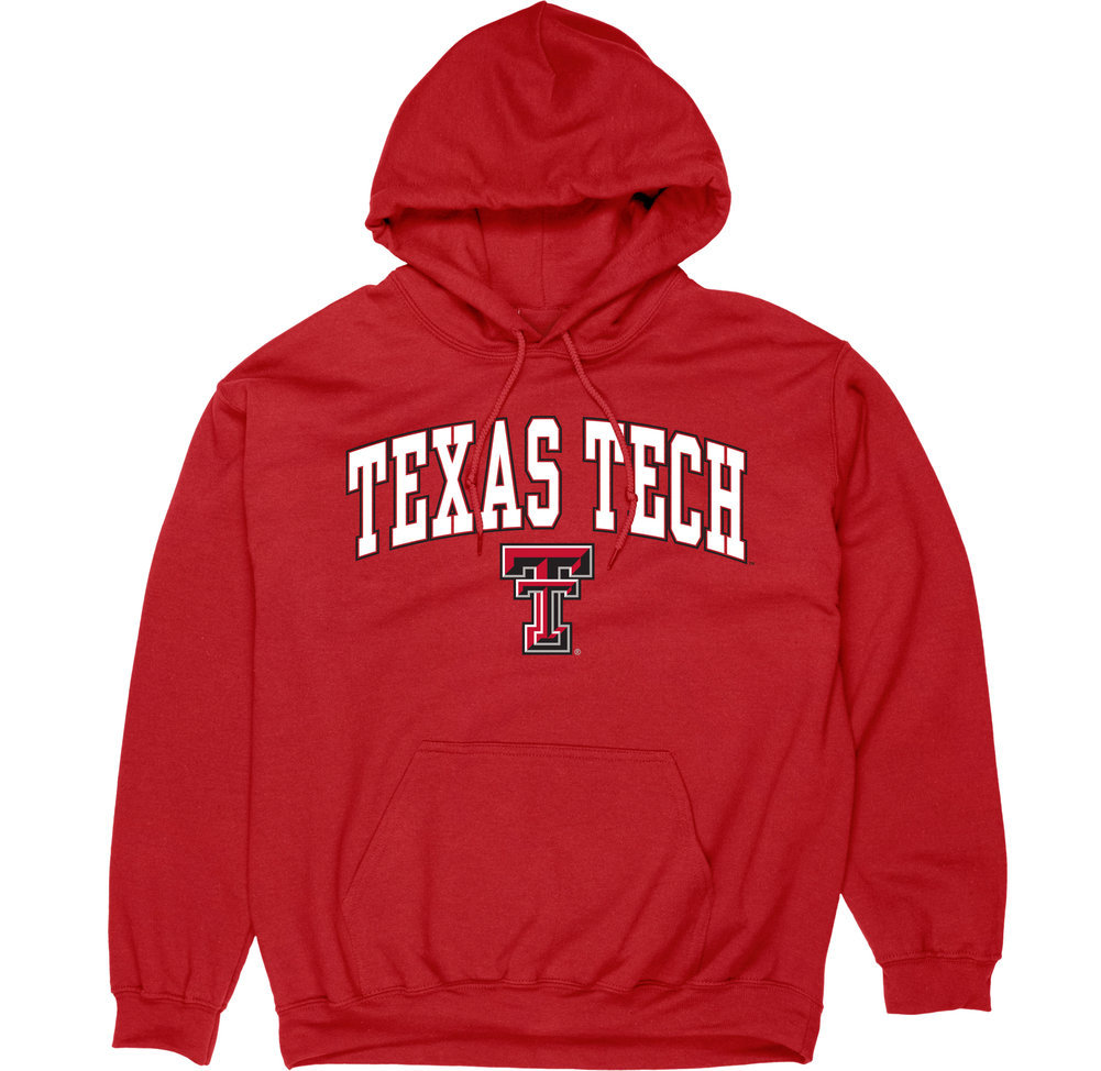 Texas Tech Red Raiders Hooded Sweatshirt Varsity Scarlet Arch Over Image a