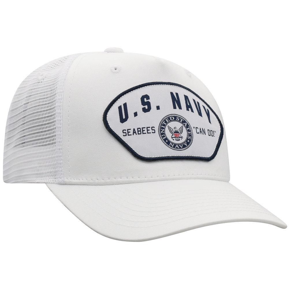 US Navy Armed Forces Military Snap Back Hat White Image a