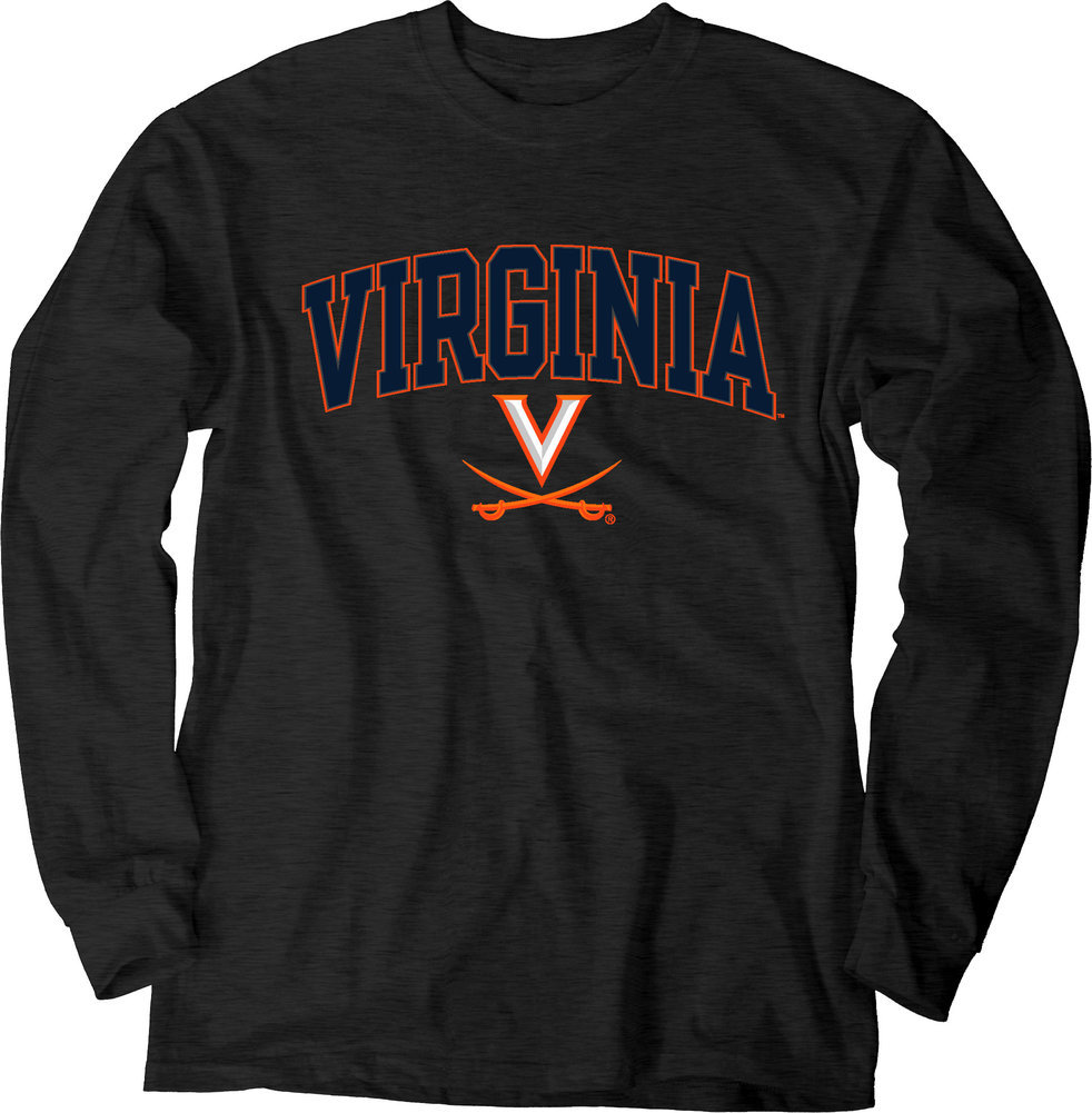 Virginia Cavaliers Long Sleeve Tshirt Varsity Charcoal Arch Over ...