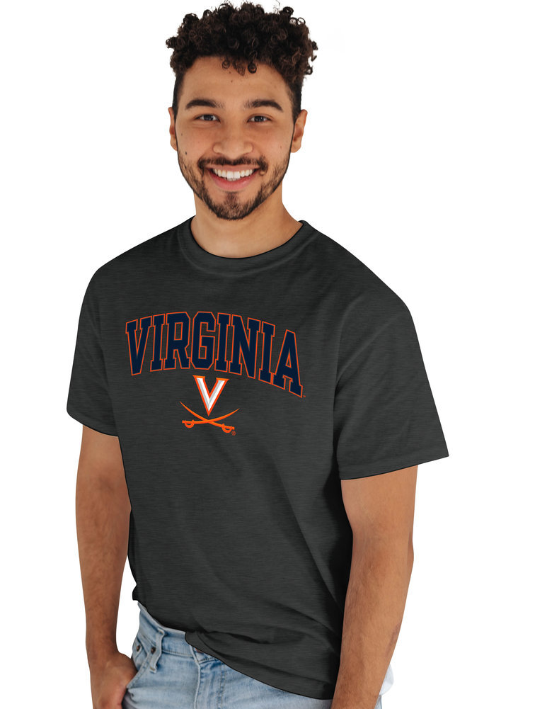 Virginia Cavaliers Tshirt Varsity Charcoal Arch Over Image a