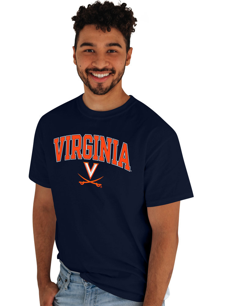 Virginia Cavaliers Tshirt Varsity Navy Arch Over Shirt Image a