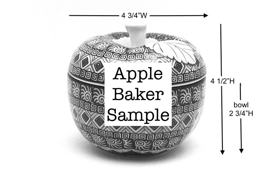 Polish Pottery Apple Baker - Garden Party Image a
