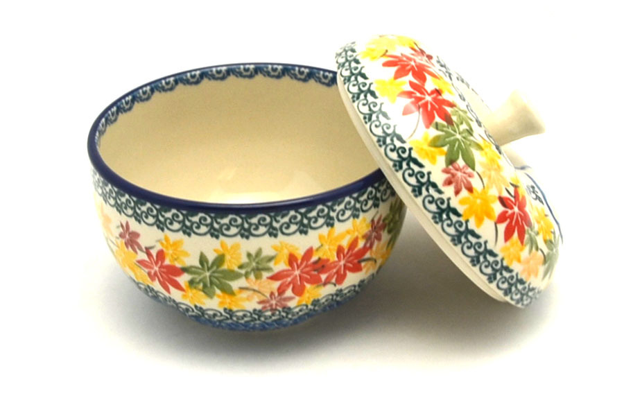 Polish Pottery Apple Baker - Maple Harvest Image a