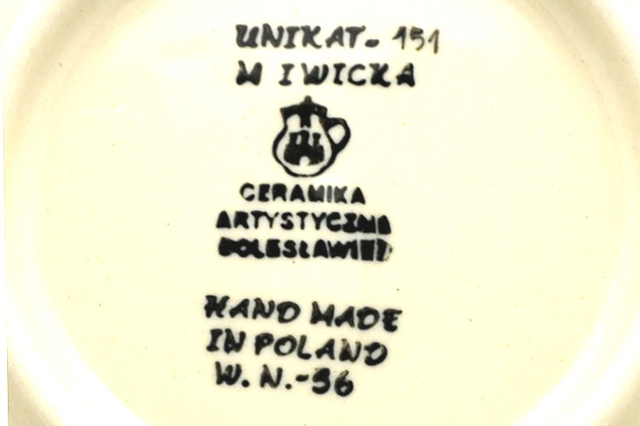 Polish Pottery Baker - Round with Handles -  8" - Unikat Signature - U151 Image a