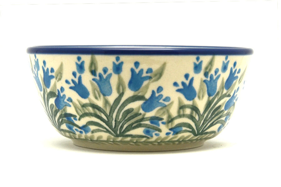 Polish Pottery Bowl - Ice Cream/Dessert - Blue Bells Image a
