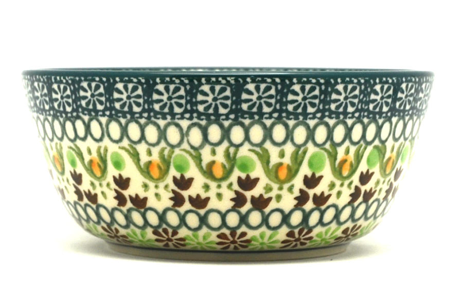 Polish Pottery Bowl - Ice Cream/Dessert - Mint Chip Image a