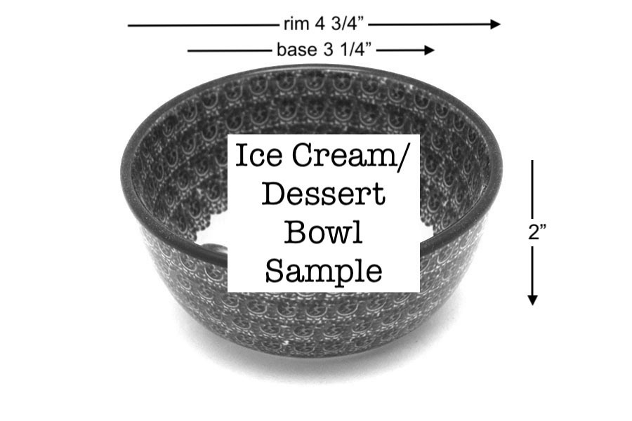 Polish Pottery Bowl - Ice Cream/Dessert - Wild Indigo Image a