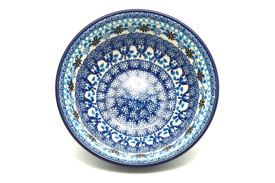 Polish Pottery Bowl - Medium Nesting (6 1/2") - Blue Yonder Image a