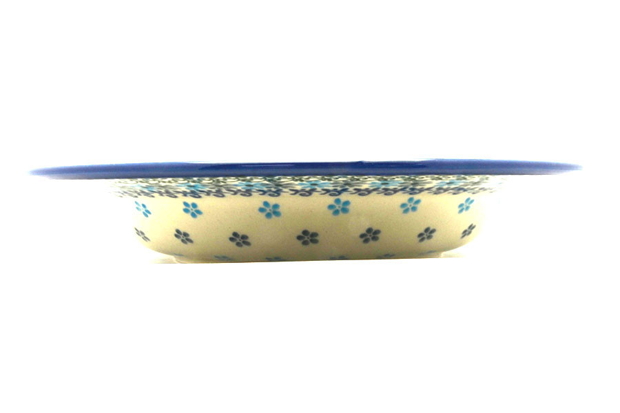 Polish Pottery Bowl - Soup/Pasta - Blue Dazzle Image a